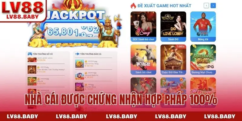 Nhà cái được chứng nhận hợp pháp 100%